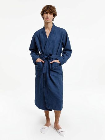 Халат вафельный Kimono, темно-синий, размер XL/2XL