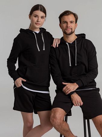 Толстовка с капюшоном Unit Kirenga, черная, размер XS