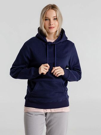 Толстовка с капюшоном унисекс King, темно-синяя, размер M