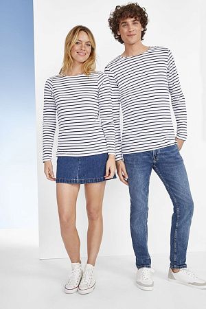 Футболка женская Marine Women, белая с темно-синим, размер XS