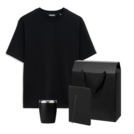 Набор с одеждой RUST (футболка, термокружка, блокнот, ручка), черный, S