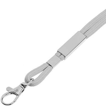 Шнурок для бейджа Tube Metal, серый