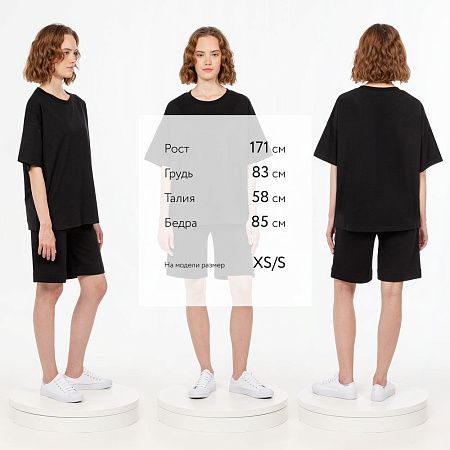 Футболка унисекс оверсайз T3, черная, размер XS/S