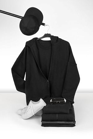 Футболка унисекс оверсайз T3, черная, размер XS/S