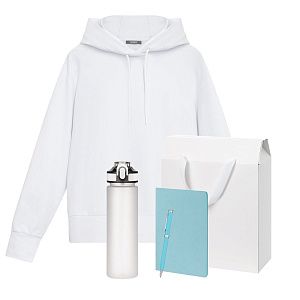 Набор с одеждой ALEX (худи, бутылка, блокнот, ручка), голубой, S