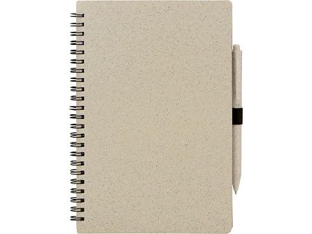 Блокнот А5 «Toledo M» с обложкой из пшеницы и пластика и шариковой ручкой