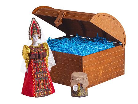 Подарочный набор: кукла фарфоровая, мёд с миксом из орехов