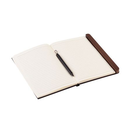 Блокнот "Wood" с ручкой в ореховом магнитном пенале