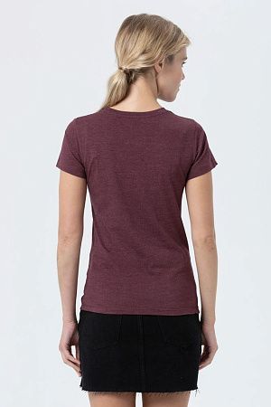 Футболка женская Regent Fit Women, бордовый меланж, размер XXL