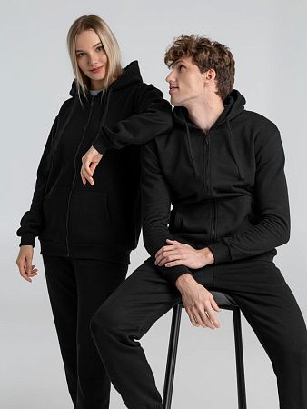 Толстовка на молнии с капюшоном Siverga Heavy 2.0, черная, размер 3XL