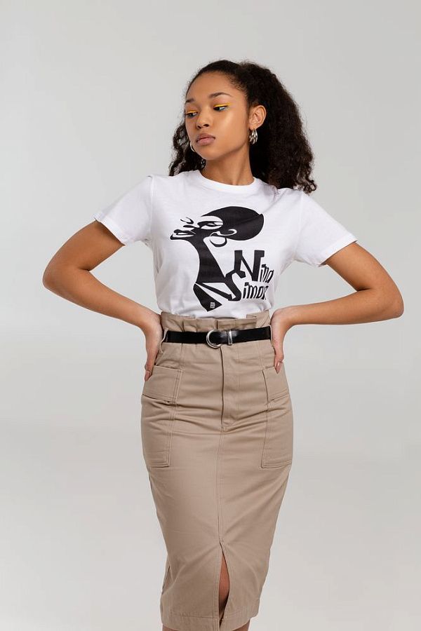 Футболка женская «Меламед. Nina Simone», белая под нанесение