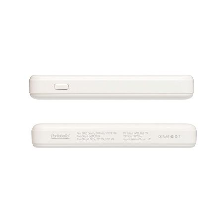 Внешний аккумулятор Largo PD 5000mAh с функцией беспроводной зарядки 15W, белый