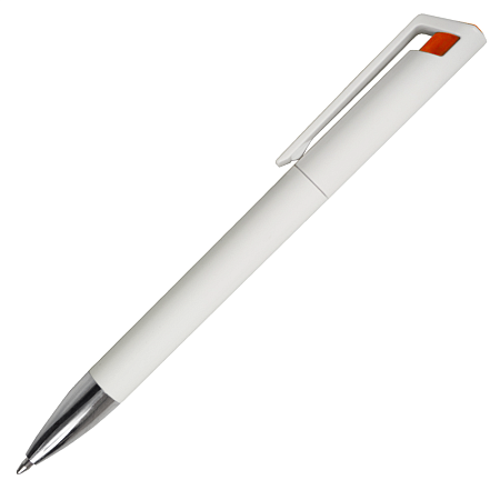 Ручка шариковая Gracia, пластиковая, молочно-белая/оранжевая