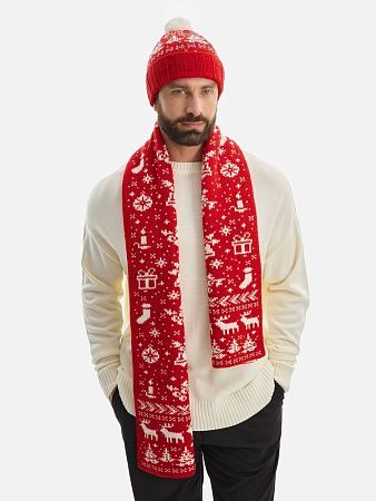 Шапка Holidale, красная с молочным