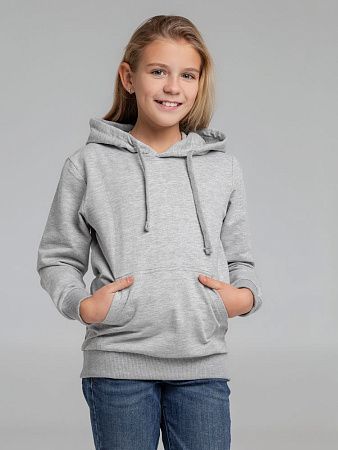 Толстовка с капюшоном детская Kirenga Kids, серый меланж, размер 12 лет (142-152 см)