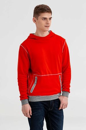 Двусторонняя толстовка Revers, серая с красным, размер XS