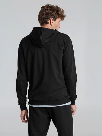 Толстовка на молнии с капюшоном Unit Siverga, черная, размер XS