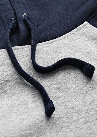 Толстовка унисекс Seattle, серый меланж с темно-синим, размер XS