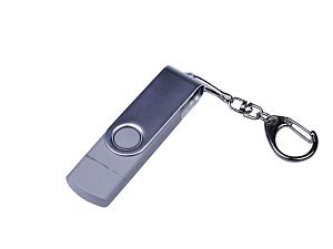 USB 2.0/micro USB/Type-C- флешка на 64 Гб c поворотным механизмом