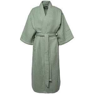 Халат вафельный женский Boho Kimono, зеленая мята, размер M
