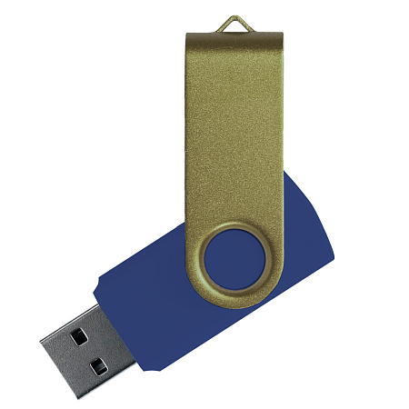 Флеш накопитель USB 2.0 Twister Сolor Mix 16GB, пластик Софт Тач/металл, темно-синий/оливковый