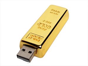 USB 3.0- флешка на 128 Гб в виде слитка золота