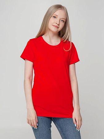 Футболка женская T-bolka Lady, красная, размер S