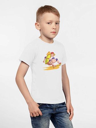 Футболка детская Skateboard, белая, размер 6 лет (106-116 см)