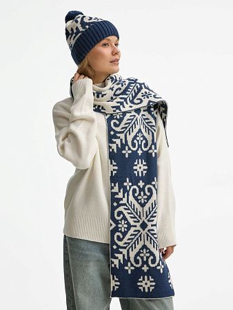 Шарф Wintertude L, синий с белым
