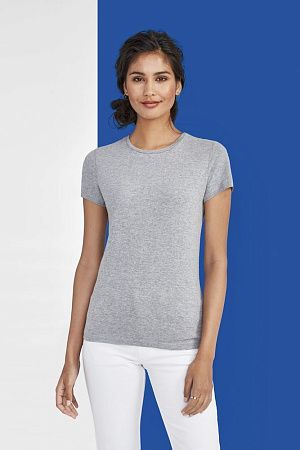 Футболка женская Miss 150, серый меланж, размер XXL