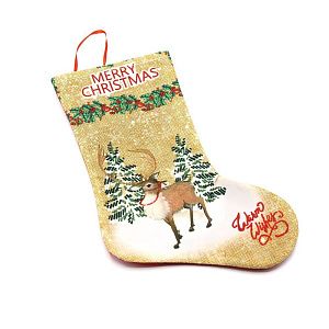 Сапожок подарочный новогодний №5 (олень бежевый)