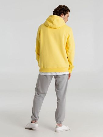 Толстовка с капюшоном унисекс King, желтая, размер S