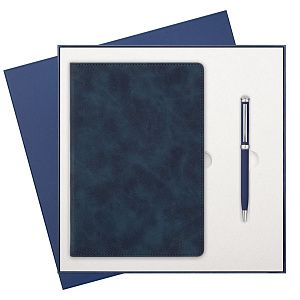 Подарочный набор Verona, синий (ежедневник, ручка)