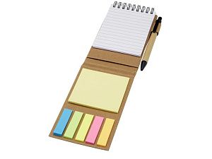 Блокнот «Flipper» со стикерами и шариковой ручкой, цвет: натуральный