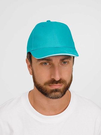 Бейсболка Buffalo, бирюзовая с белым