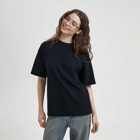 Футболка унисекс премиум AURA, 100% хлопок 200гр. черный, размер XS/S