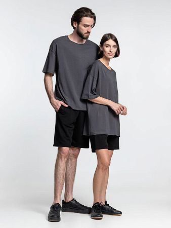 Футболка унисекс оверсайз Crosstown, темно-серая, размер L