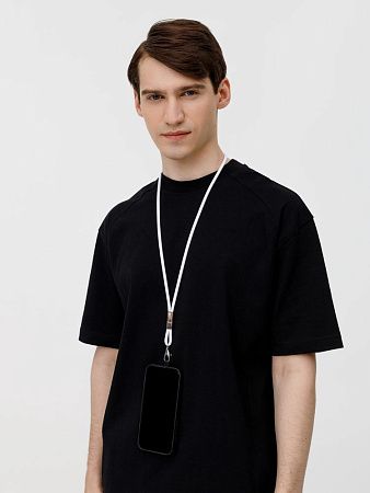 Шнурок для бейджа Tube Metal, белый