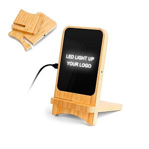 Складная беспроводная (15W) зарядная станция "Puzzle" с подсветкой логотипа