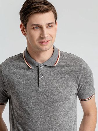 Рубашка поло мужская Paname Men, черный меланж, размер XXL