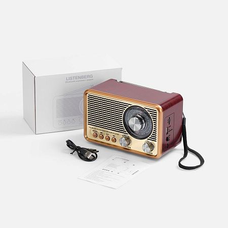 Bluetooth-колонка с радио Listenberg, коричневая