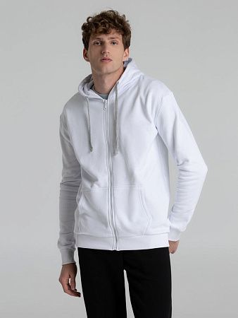 Толстовка на молнии с капюшоном Unit Siverga Heavy, белая, размер XS v2