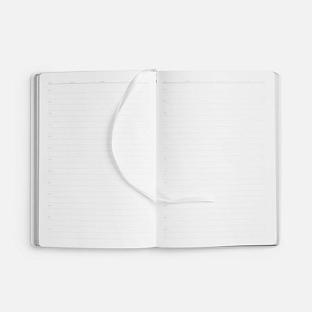 Ежедневник Nebraska Flex, недатированный, белый с серебристым