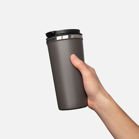 Термокружка вакуумная Palermo, серая, матовая поверхность