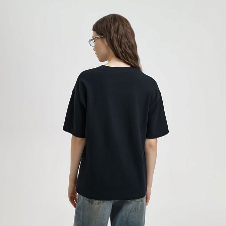 Футболка унисекс премиум AURA, 100% хлопок 200гр. черный, размер XS/S