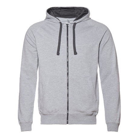 Толстовка мужская STAN с капюшоном на молнии футер без начёса 260, 61, Серый меланж,  (50/60)  (44/XS)