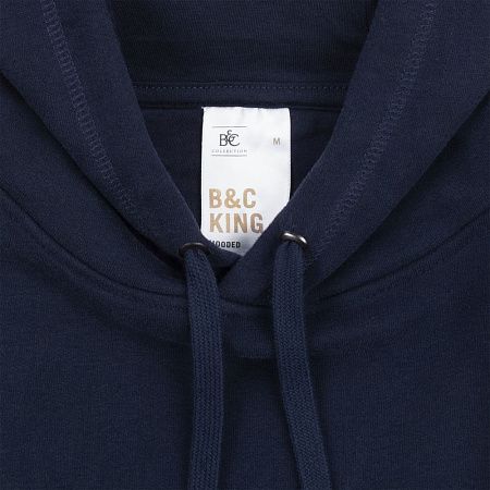 Толстовка с капюшоном унисекс King, темно-синяя, размер M