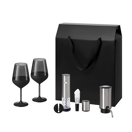 Подарочный набор Black Edition, Vintaro, Dante (2 бокала + набор для вина + аэратор)