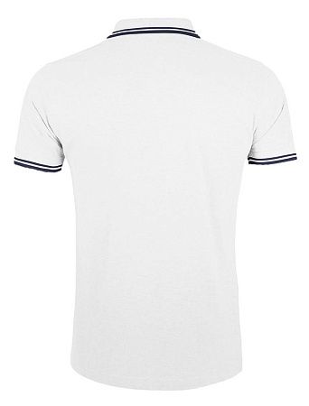 Рубашка поло женская Pasadena Women 200 с контрастной отделкой, белая с синим, размер L