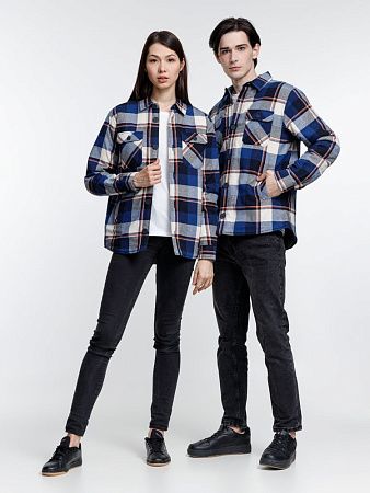 Куртка-рубашка оверсайз унисекс Noah, синяя, размер XL/2XL